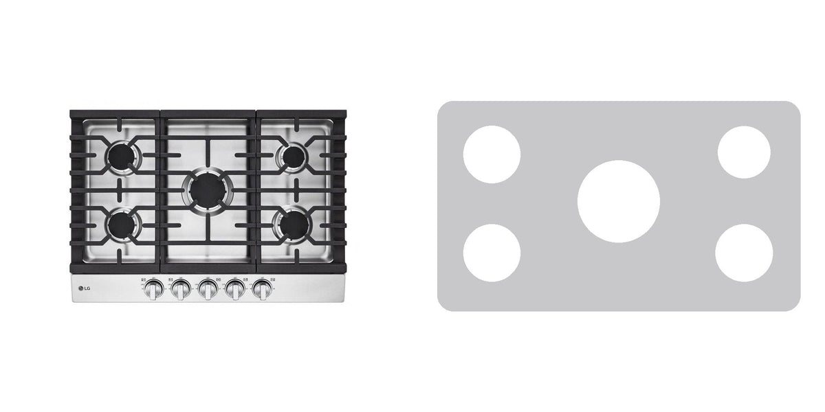 LG CBGJ3023S / CBGJ3023D gas cooktop liner - custom cut (silver)