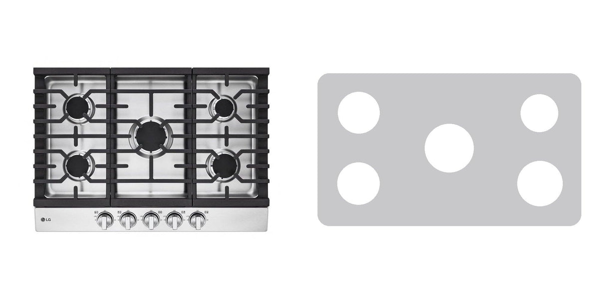LG CBGJ3023S / CBGJ3023D gas cooktop liner - custom cut (silver)