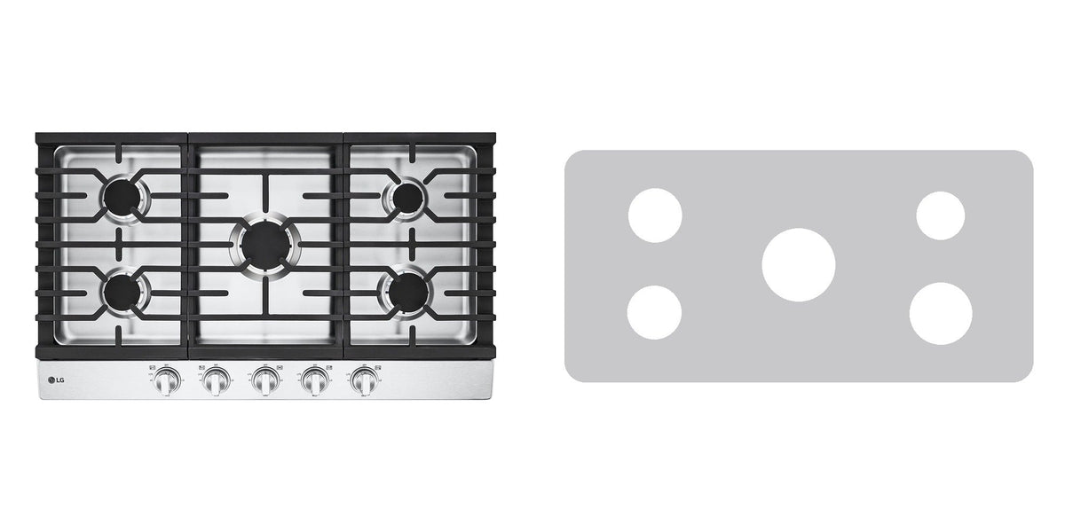 LG CBGJ3623S / CBGJ3623D gas cooktop liner - custom cut (silver)