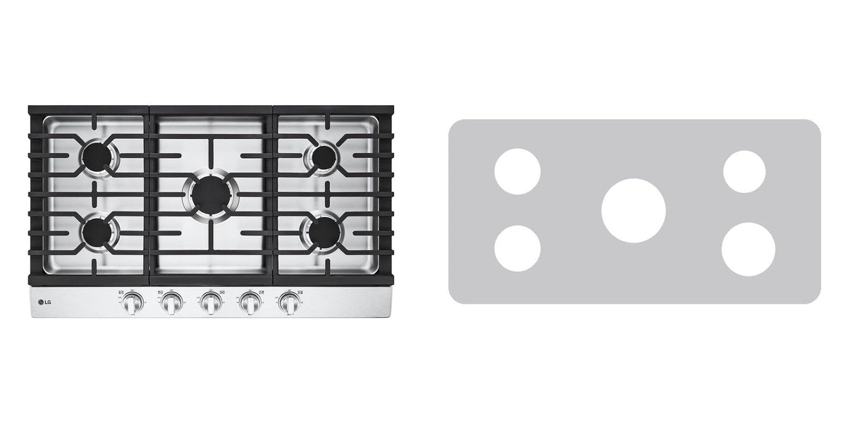 LG CBGJ3623S / CBGJ3623D gas cooktop liner - custom cut (silver)