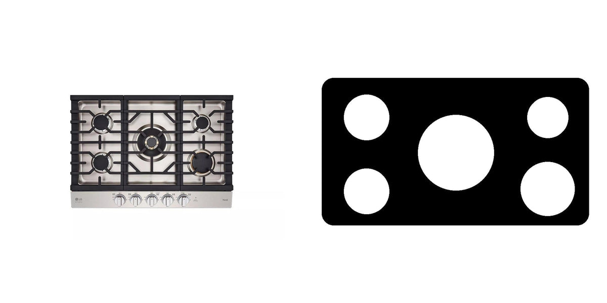 LG CBGS3028S / CBGS3028N gas cooktop liner - custom cut (black)