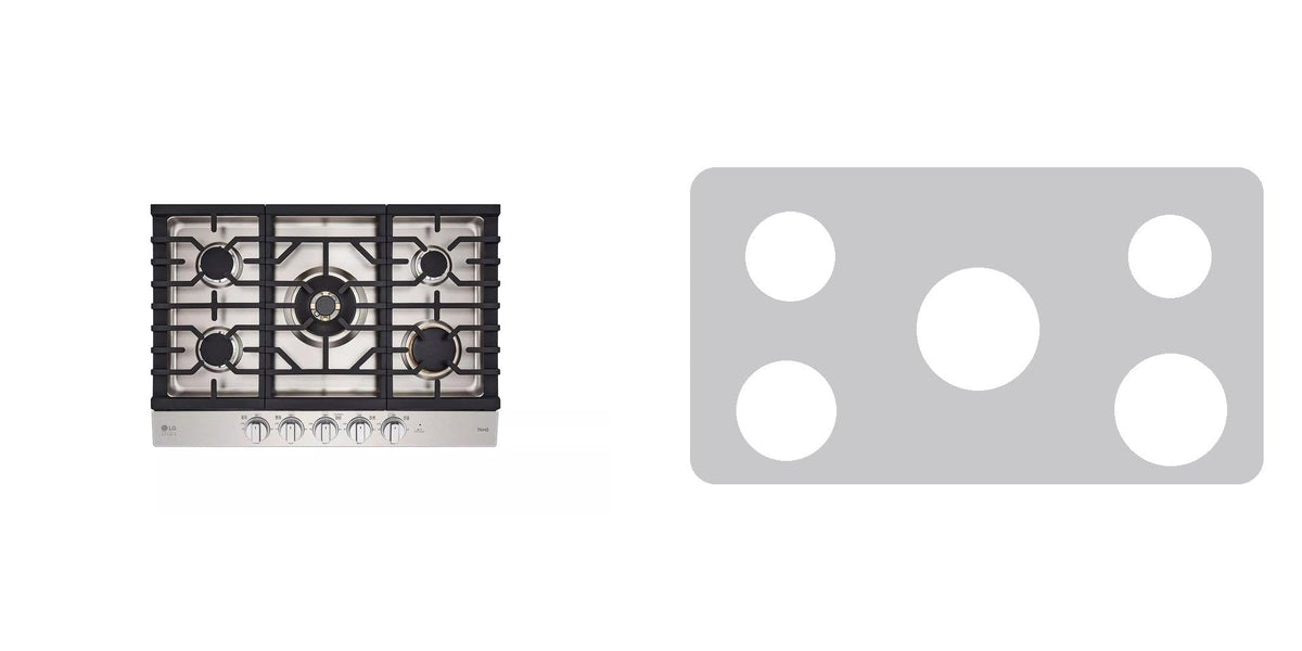 LG CBGS3028S / CBGS3028N gas cooktop liner - custom cut (silver)