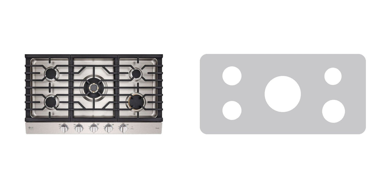 LG CBGS3628S / CBGS3628N gas cooktop liner - custom cut (silver)