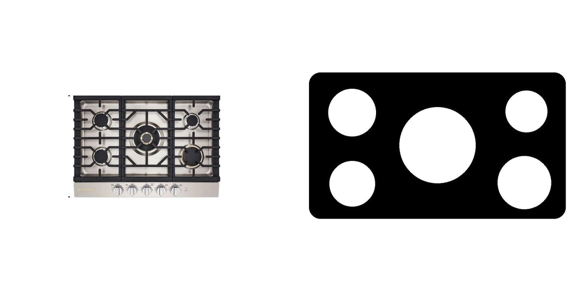 LG CBGU3039X gas cooktop liner - custom cut (black)