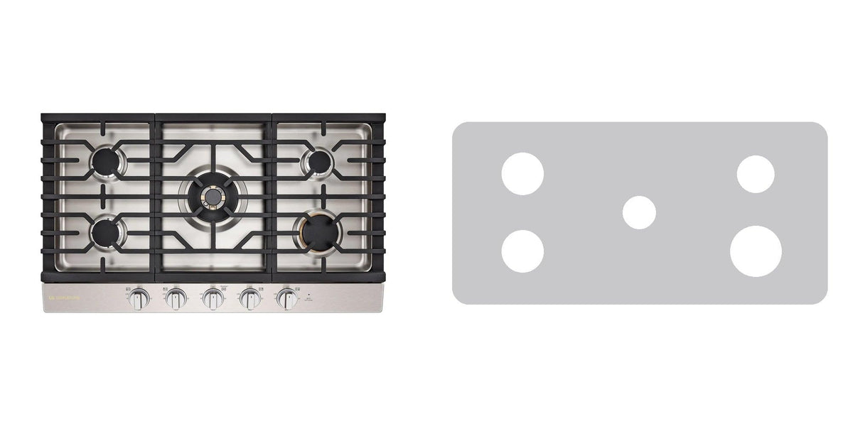 LG CBGU3639X gas cooktop liner - custom cut (silver)