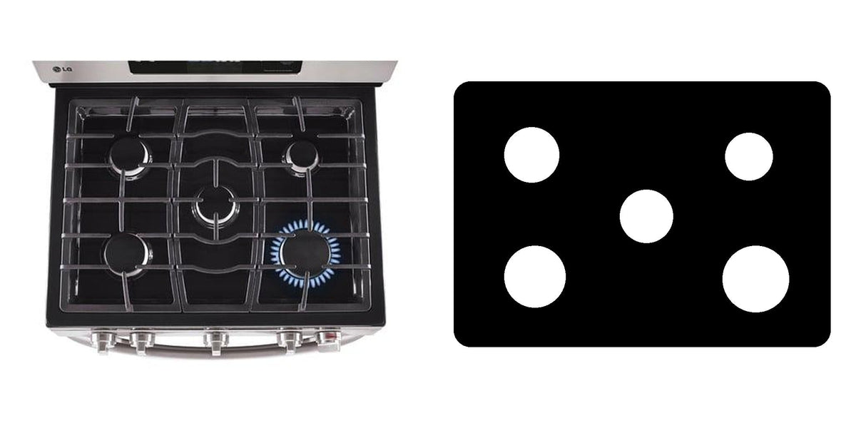 LG LDG3035ST / LDG3035SW / LDG3035SB gas range liner - custom cut (black)