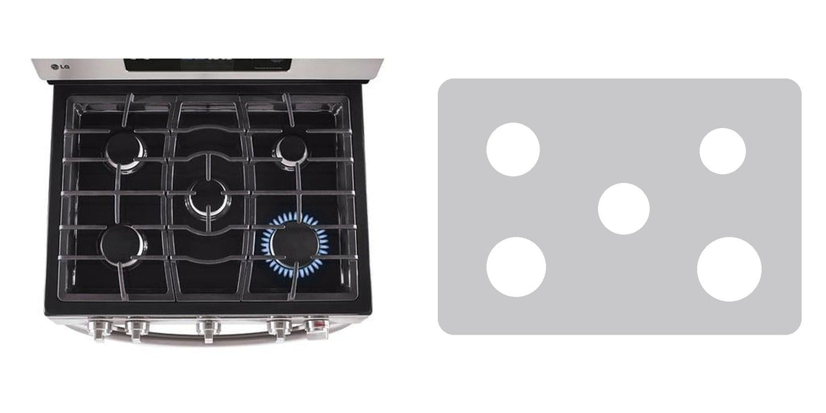 LG LDG3035ST / LDG3035SW / LDG3035SB gas range liner - custom cut (silver)