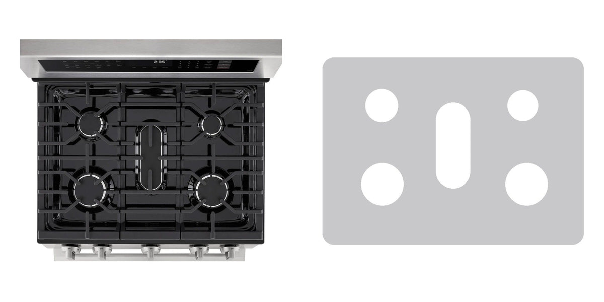 LG LDGL6924S / LDGL6924Y gas range liner - custom cut (silver)