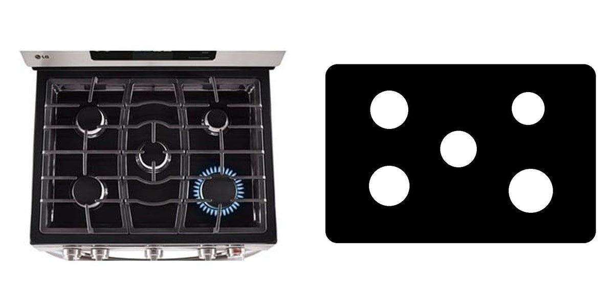 LG LRG3081ST / LRG3081SB / LRG3081SW gas range liner - custom cut (black)