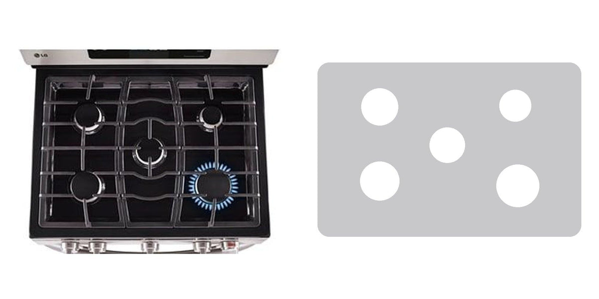 LG LRG3081ST / LRG3081SB / LRG3081SW gas range liner - custom cut (silver)