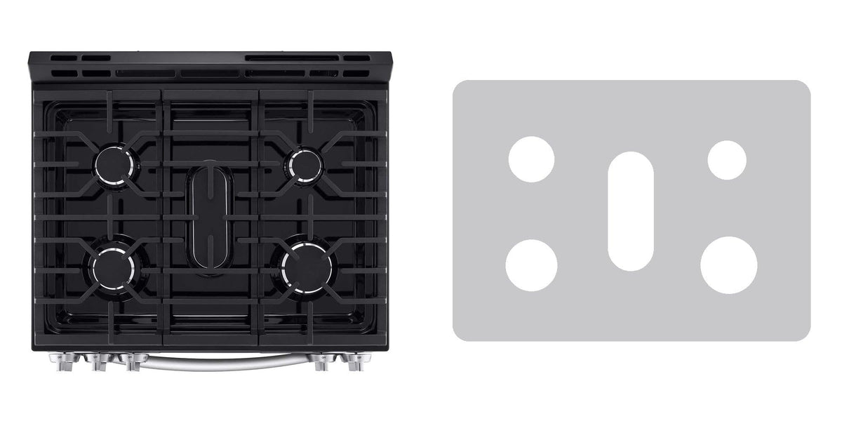 LG LSGL5831F gas range liner - custom cut (silver)