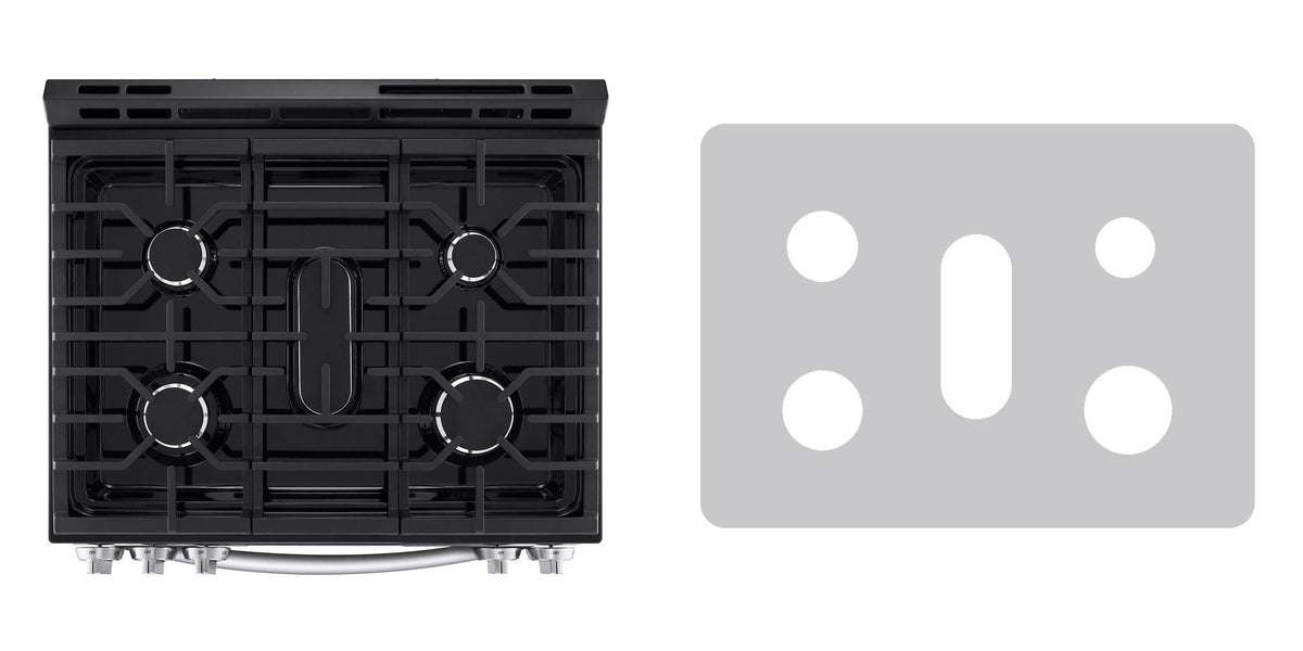 LG LSGL5831F gas range liner - custom cut (silver)
