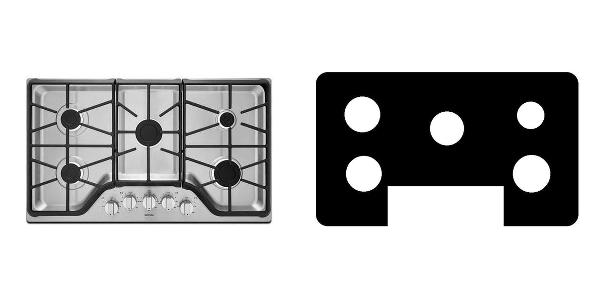 Maytag MGC7536DB gas cooktop liner - custom cut (black)