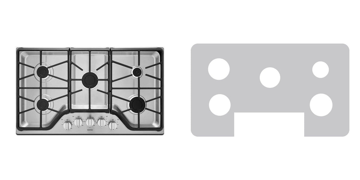 Maytag MGC7536DB gas cooktop liner - custom cut (silver)