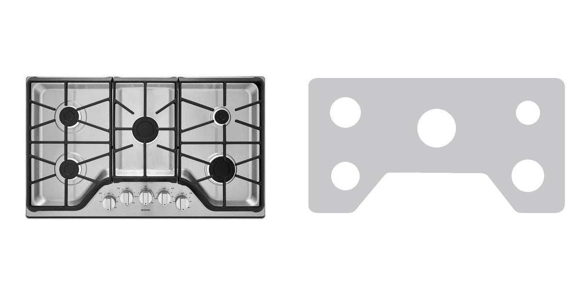 Maytag MGC7536DB gas cooktop liner - custom cut (silver)