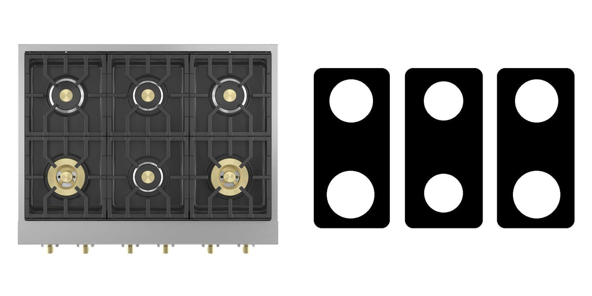 Monogram ZGU366NTSS gas cooktop liner - custom cut (black)
