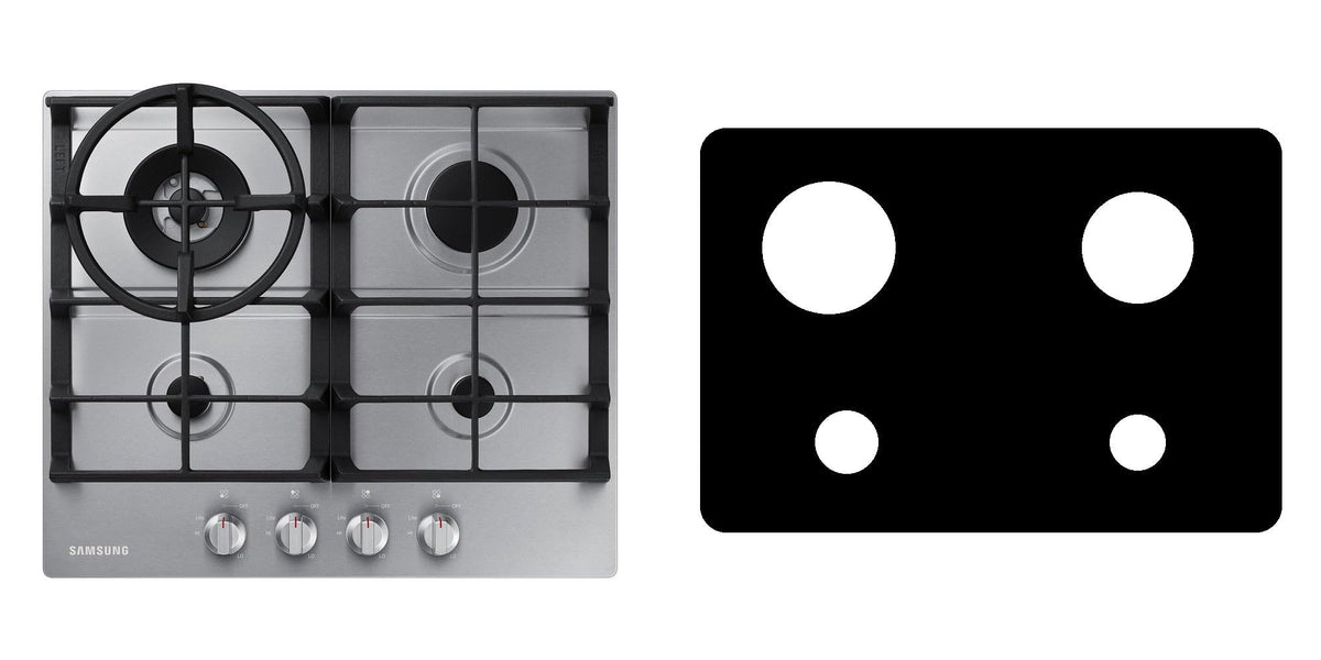 Samsung NA24T4230FS gas cooktop liner - custom cut (black)