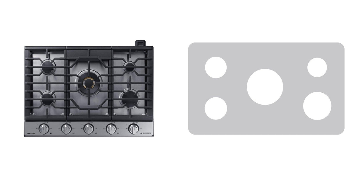 Samsung NA30M9750TS / NA30M9750TM gas cooktop liner - custom cut (silver)