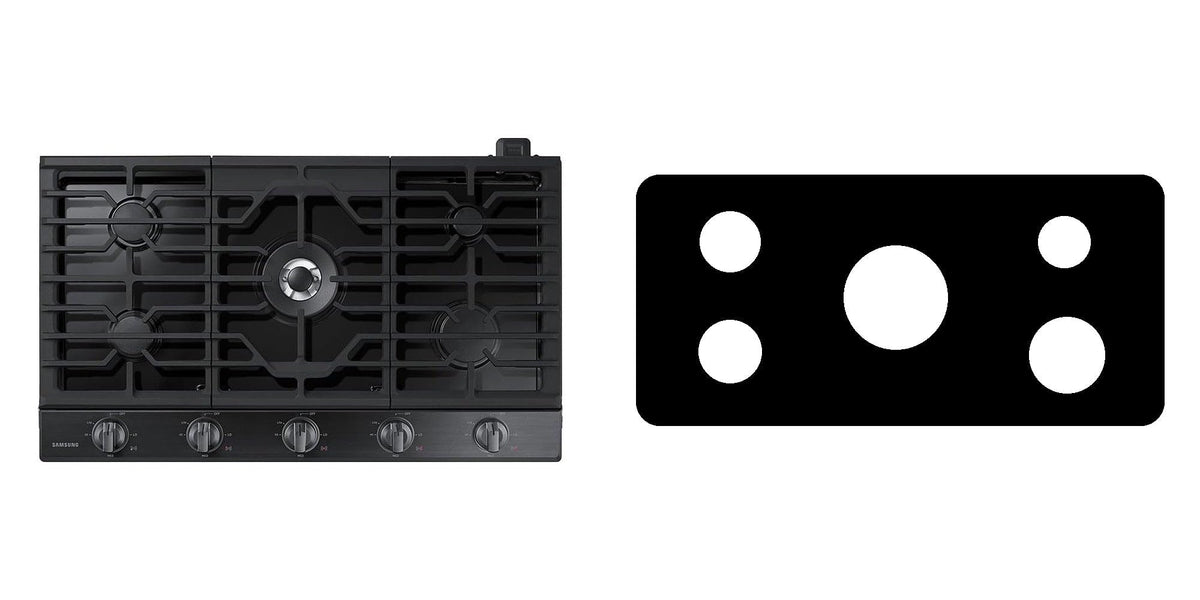 Samsung NA36K6550TS / NA36K6550TG gas cooktop liner - custom cut (black)