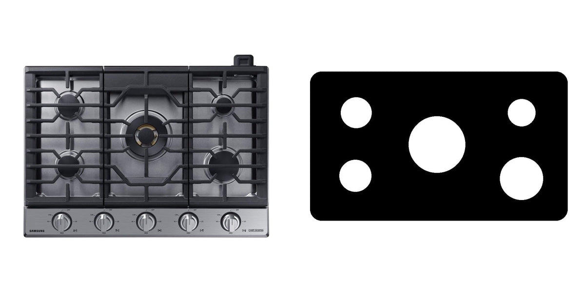 Samsung NA36M9750TS / NA36M9750TM gas cooktop liner - custom cut (black)
