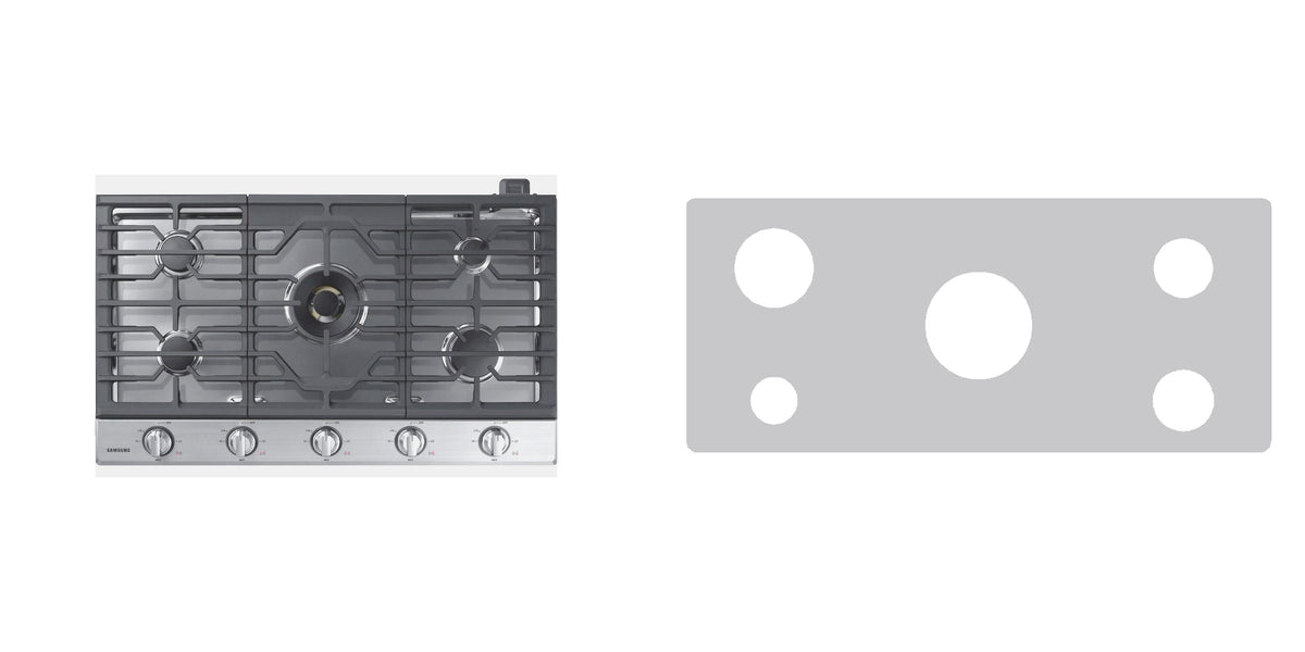Samsung NA36N7755TGAA00 gas range liner - custom cut (silver)