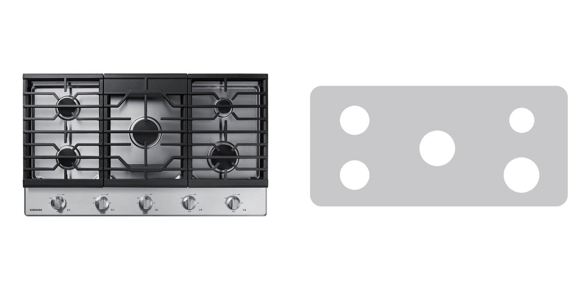 Samsung NA36R5310FS gas stove liner - custom cut (silver)