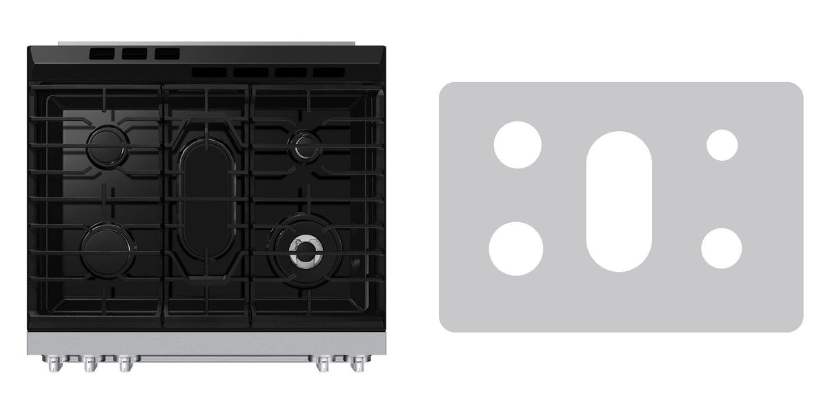 Samsung NSG80H60SRAA gas range liner - custom cut (silver)