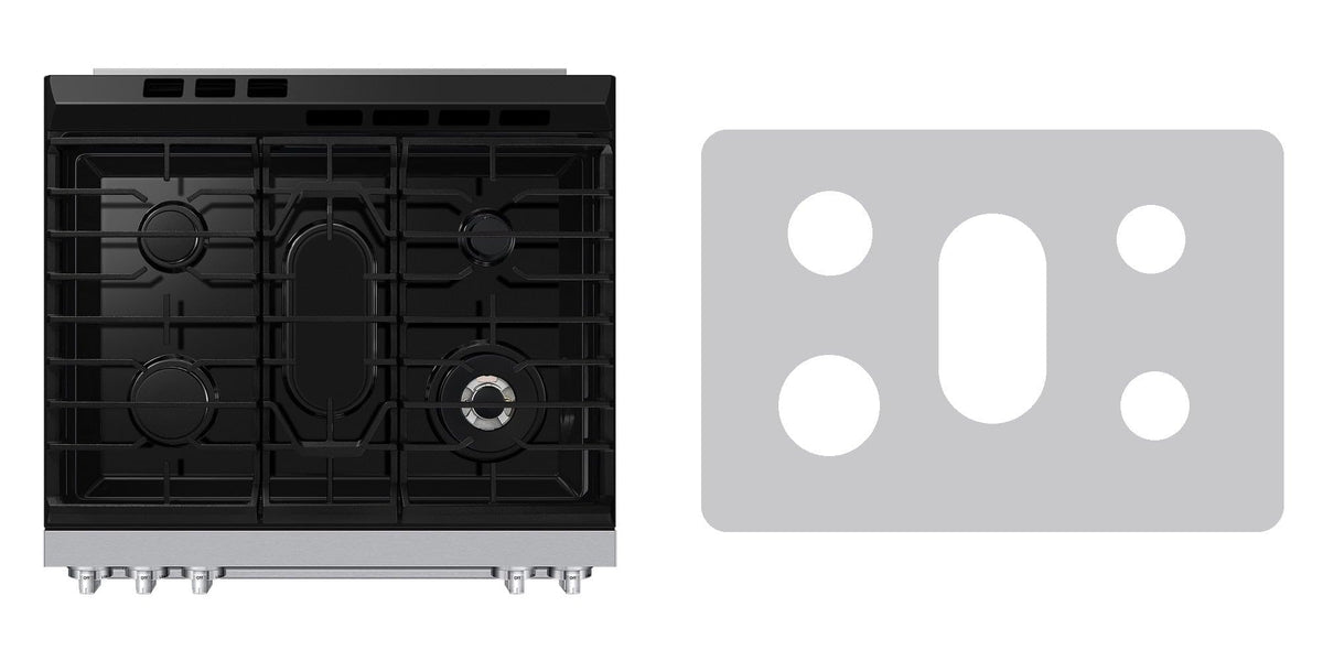 Samsung NSG90H63SRAA gas range liner - custom cut (silver)