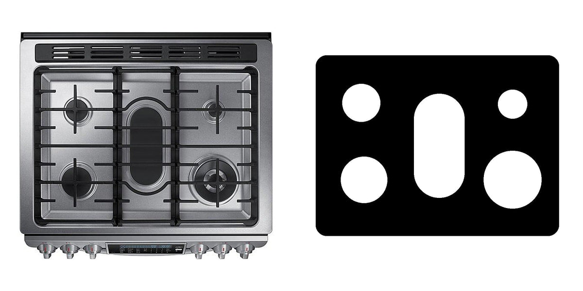 Samsung NX58H9950WS gas range liner - custom cut (black)