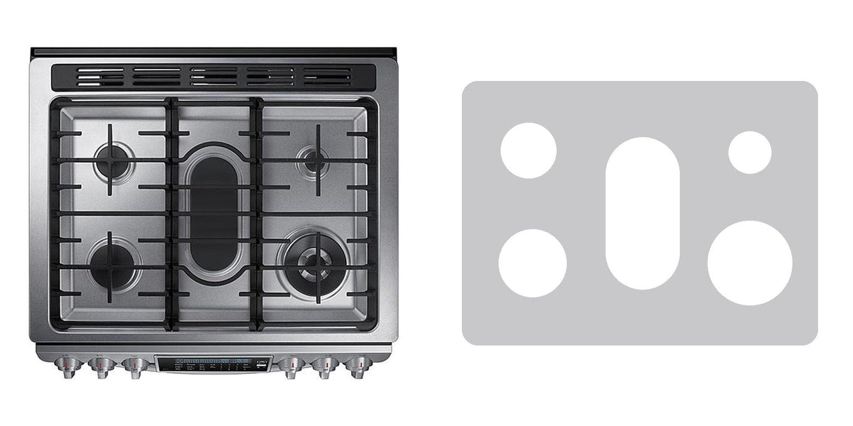 Samsung NX58H9950WS gas range liner - custom cut (silver)