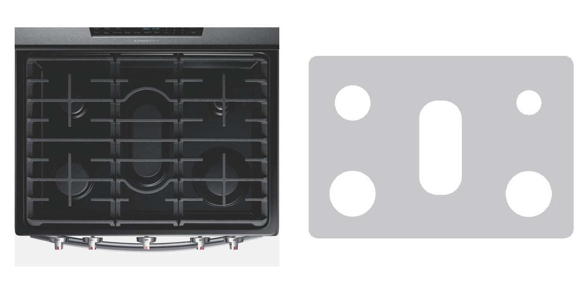 Samsung NX58R5601SG / NX58R5601SS gas liner - custom cut (silver)