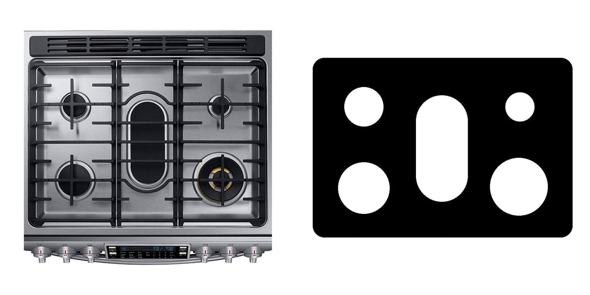 Samsung NY58J9850WS gas range liner - custom cut (black)