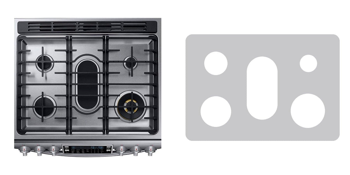 Samsung NY58J9850WS gas range liner - custom cut (silver)