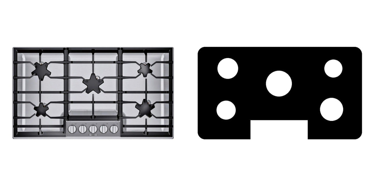 Thermador SGSP365TS gas cooktop liner - custom cut (black)