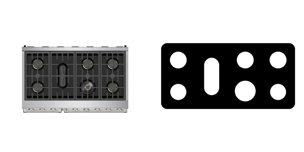 Thor Kitchen XRG48E gas range liner - custom cut (black)