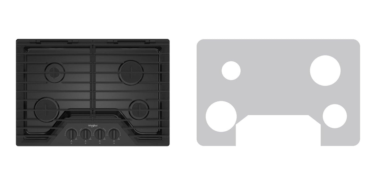 Whirlpool WCGK5030PS / WCGK5030PB / WCGK5030PW gas cooktop liner - custom cut (silver)