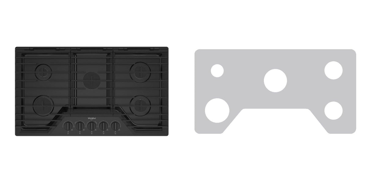 Whirlpool WCGK5036PS / WCGK5036PB / WCGK5036PW gas cooktop liner - custom cut (silver)