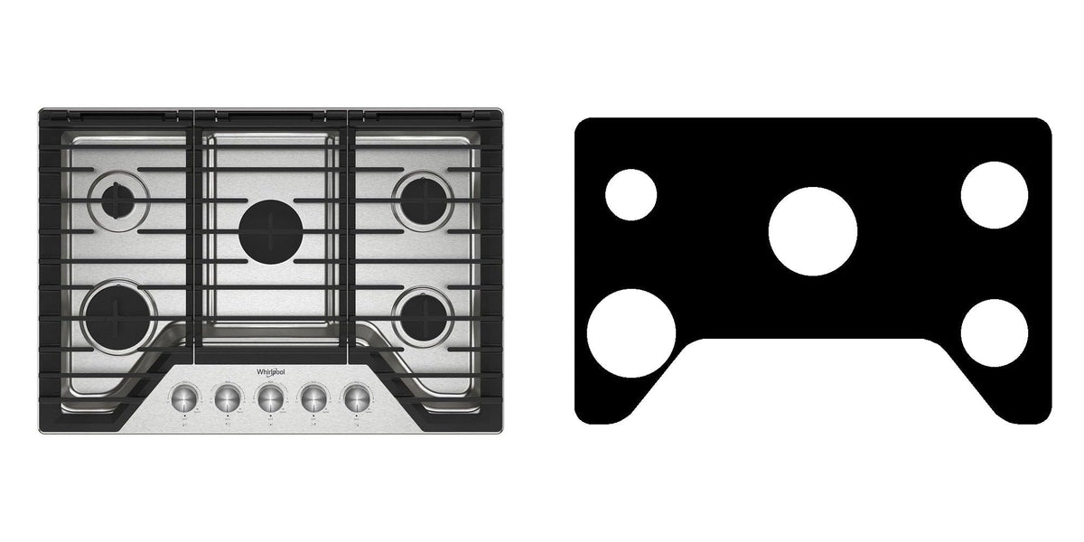 Whirlpool WCGK7030PS gas cooktop liner - custom cut (black)
