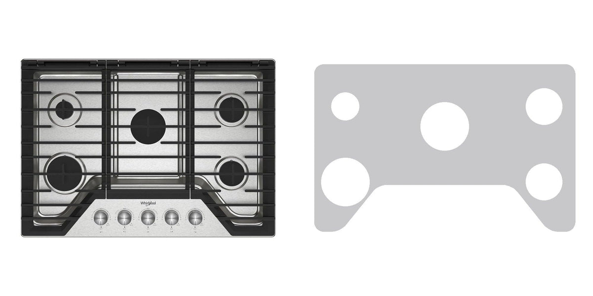 Whirlpool WCGK7030PS gas cooktop liner - custom cut (silver)