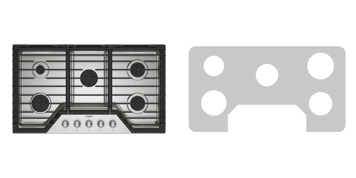 Whirlpool WCGK7036PS gas cooktop liner - custom cut (silver)