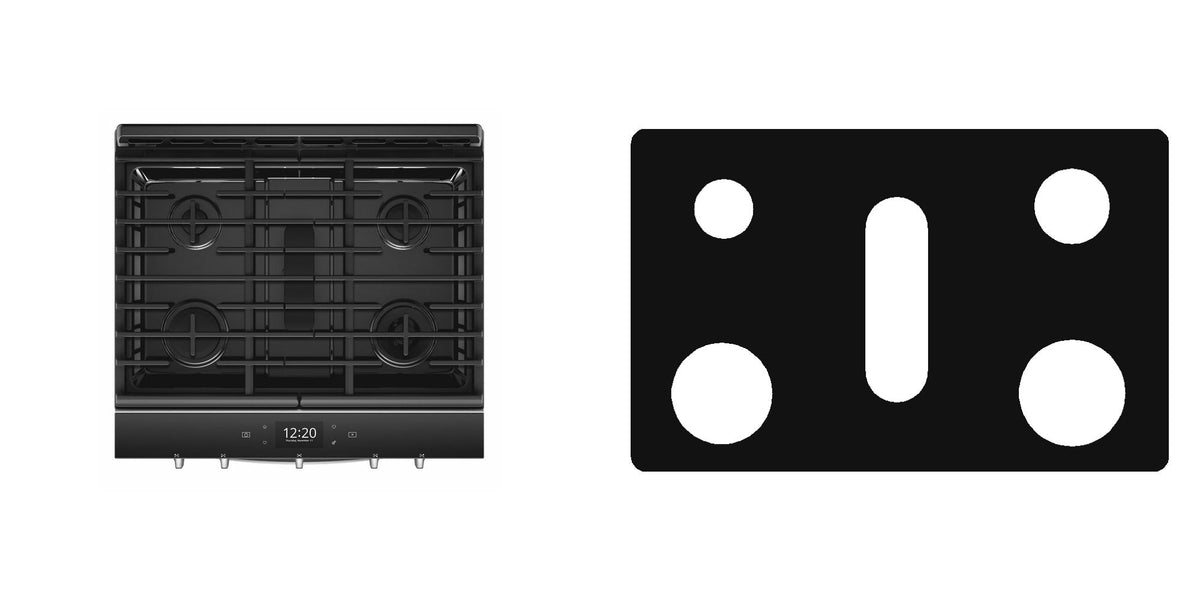 Whirlpool WEG750H0HW / WEG750H0HV / WEG750H0HB / WEG750H0HZ gas liner - custom cut (black)