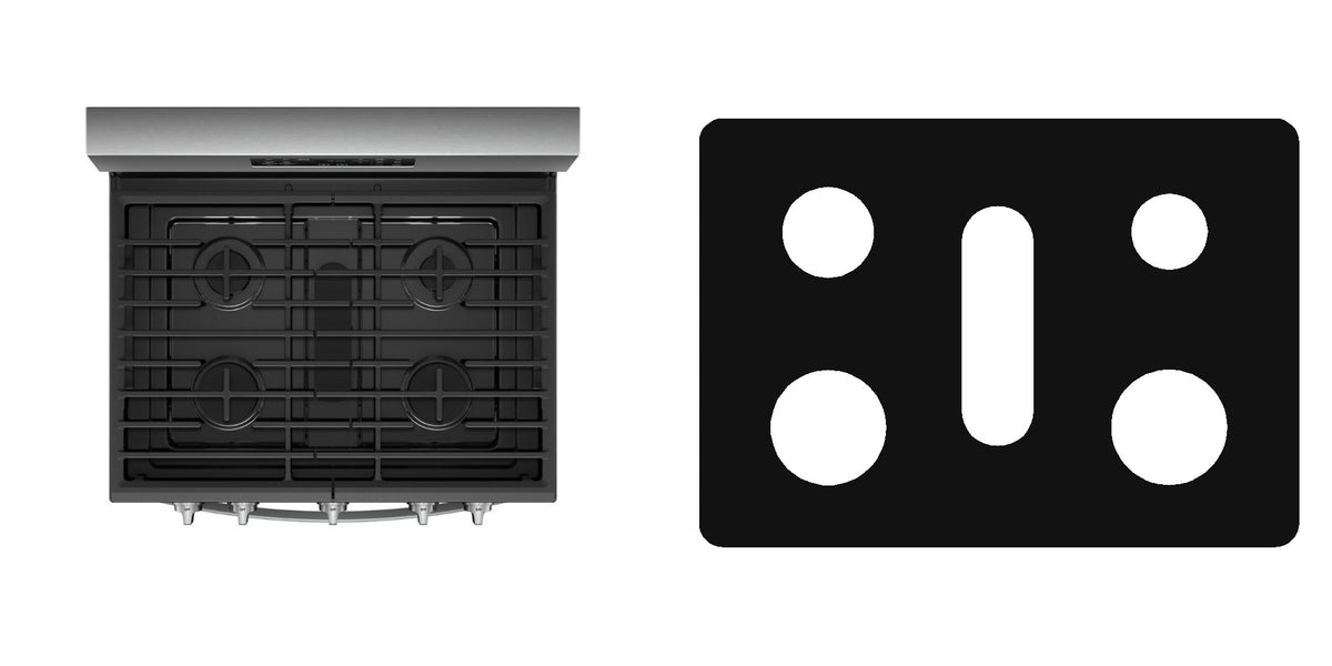 Whirlpool WFG775H0HB / WFG775H0HV / WFG775H0HZ / WFG775H0HW gas liner - custom cut (black)