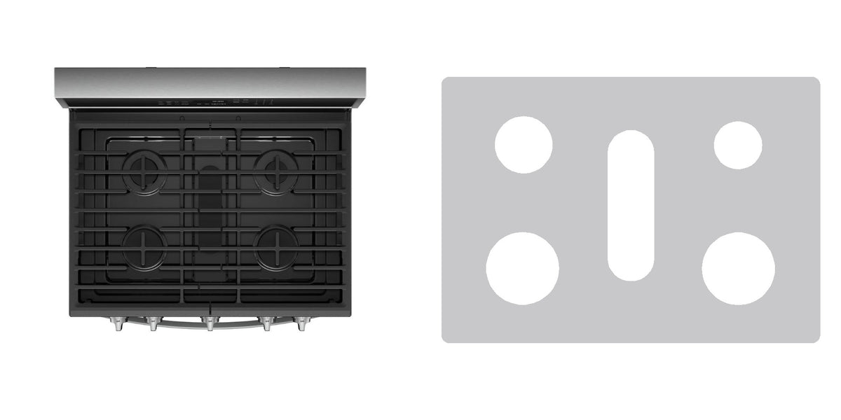 Whirlpool WFG975H0HV / WFG975H0HZ gas liner - custom cut (silver)