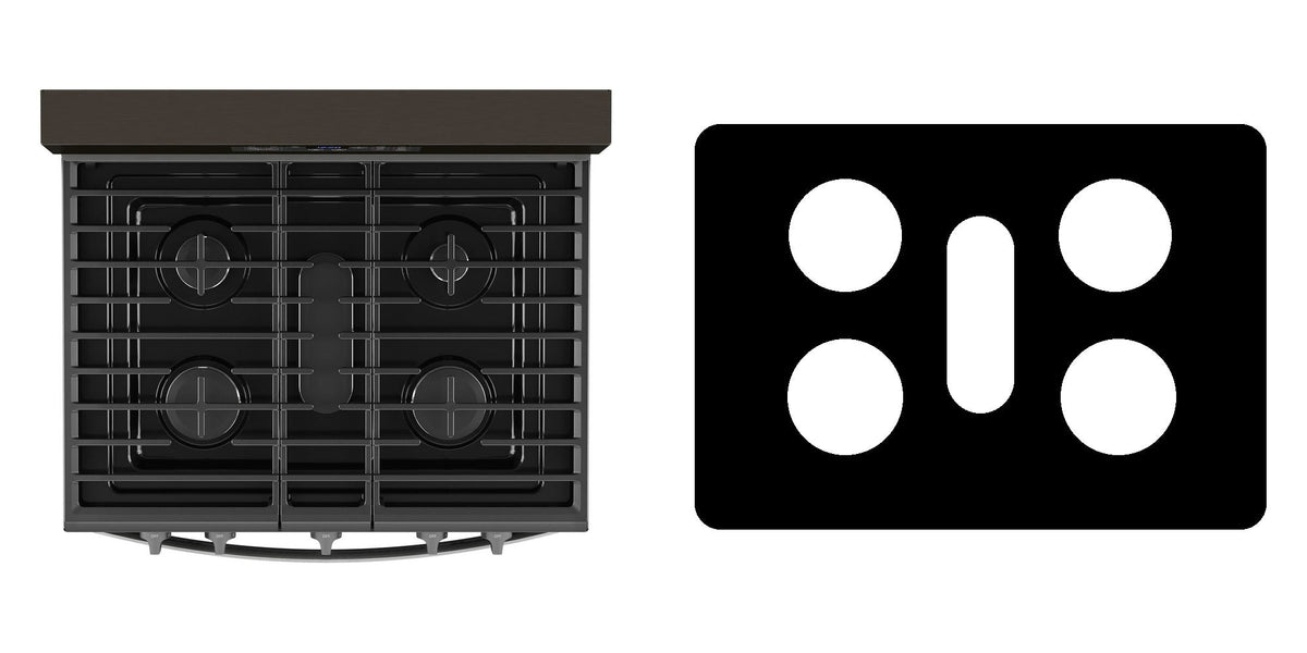 Whirlpool WFGS4530SS / WFGS4530SB / WFGS4530SW / WFGS4530SV gas range liner - custom cut (black)
