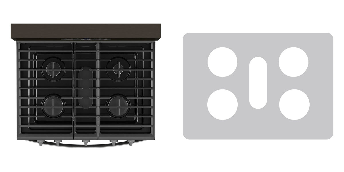Whirlpool WFGS4530SS / WFGS4530SB / WFGS4530SW / WFGS4530SV gas range liner - custom cut (silver)