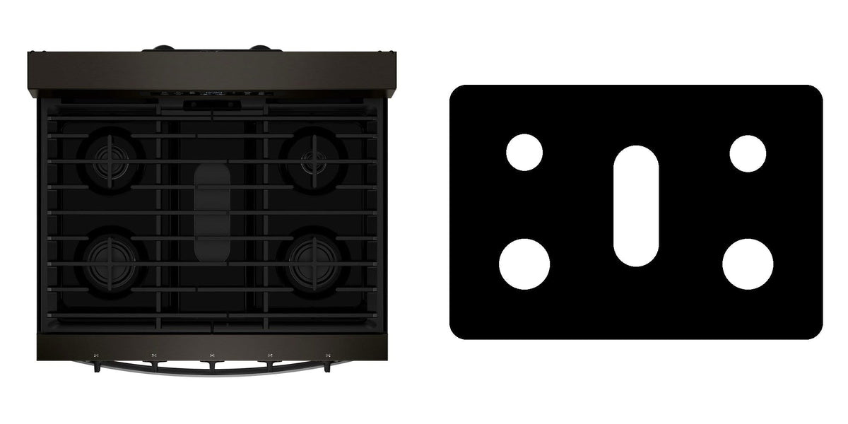 Whirlpool WFGS5730SZ / WFGS5730SW / WFGS5730SB / WFGS5730SV gas range liner - custom cut (black)