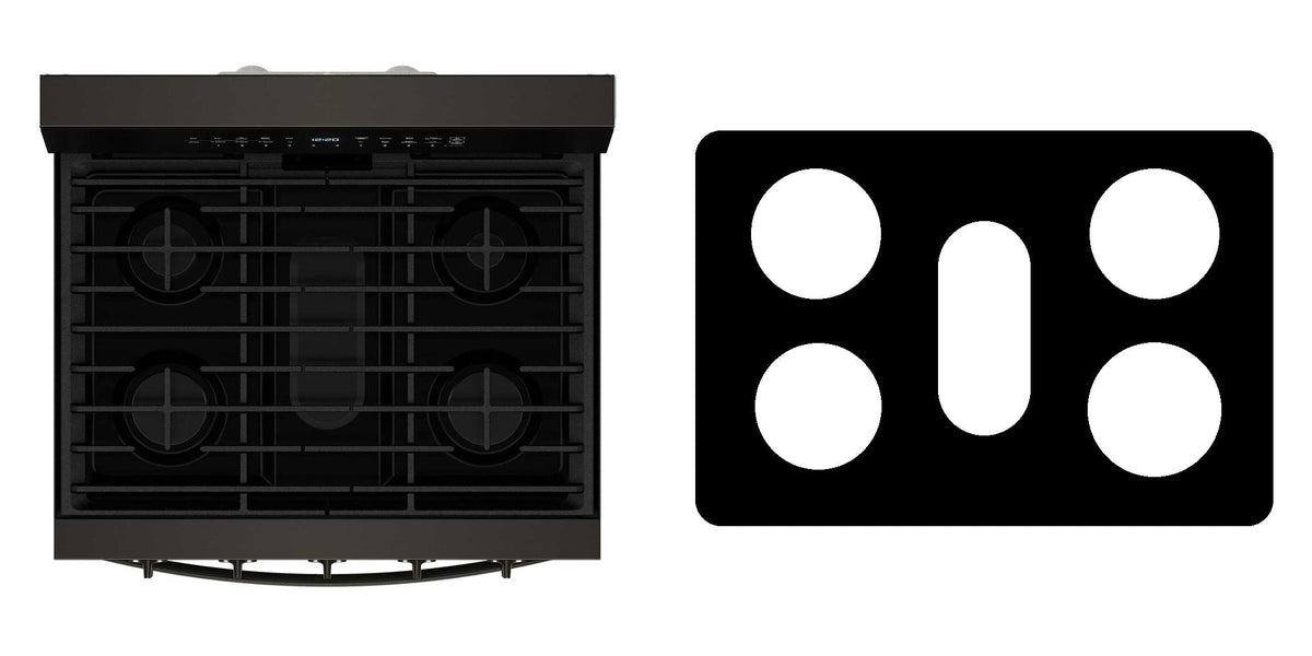 Whirlpool WFGS7530RZ / WFGS7530RV / WFGS7530RW / WFGS7530RB gas range liner - custom cut (black)