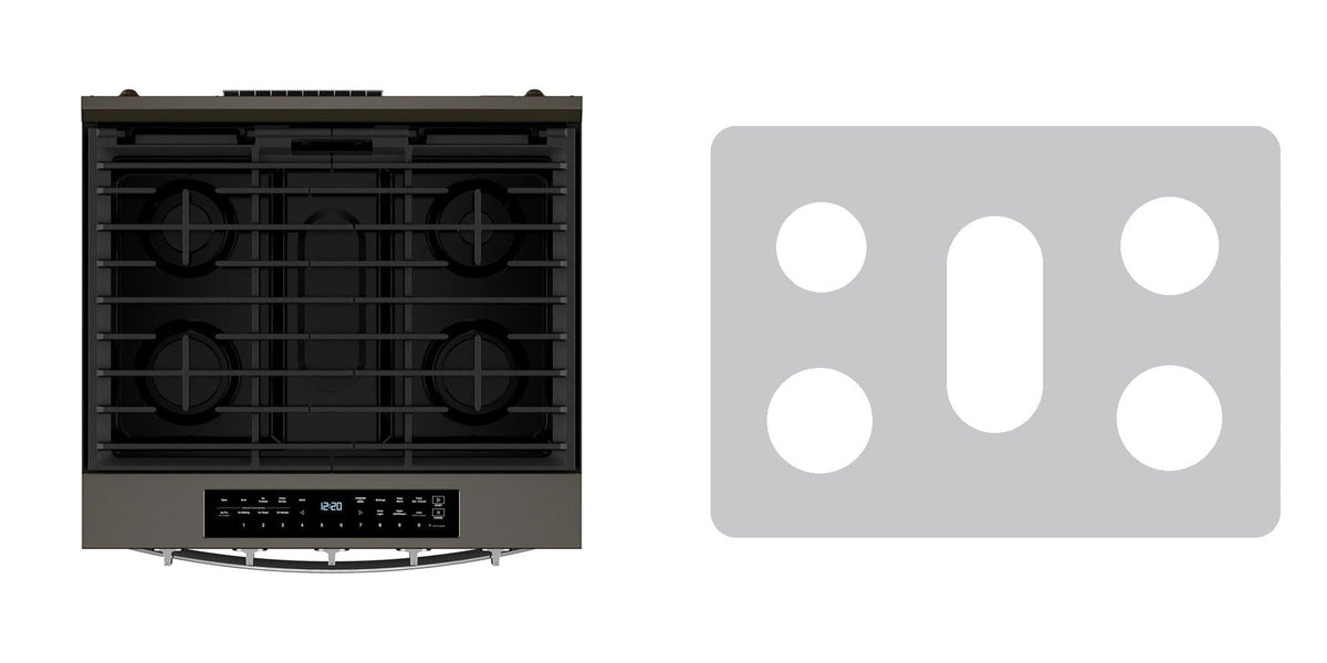 Whirlpool WSGS7530RZ / WSGS7530RV gas range liner - custom cut (silver)