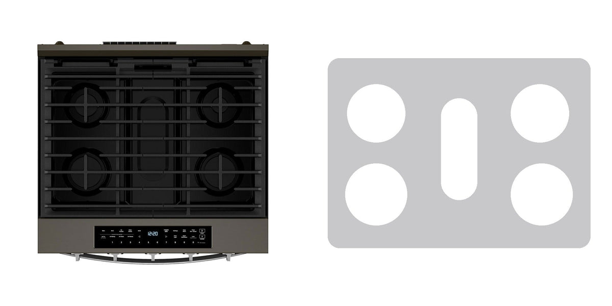 Whirlpool WSGS7530RZ / WSGS7530RV gas range liner - custom cut (silver)