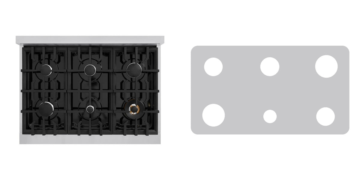 ZLINE CGR36 gas range liner - custom cut (silver)